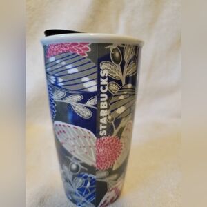2018 Starbucks‎ Blue, Gray and Pink Flowers on a Crematic 12 fl tumber